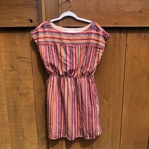TULLE: Striped Sheath Short Silk Dress Size Small